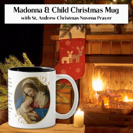 St. Andrew-jul Novena Virgin Mary Jesus Två-Tonad Mugg
