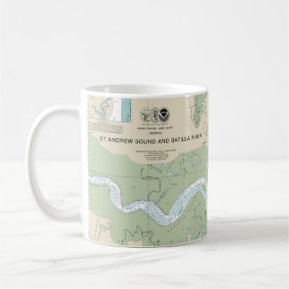St Andrew Ljud och Satilla River Nautical Chart Kaffemugg