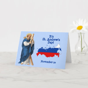 St. Andrew med Flagga-Karta av Rysslands festdagsk Kort