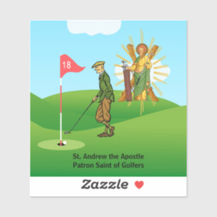 St. Andrew och Dapper Male Golfer Klistermärken