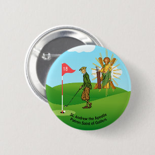 St. Andrew och Dapper Male Golfer Knapp