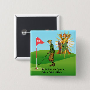 St. Andrew och Dapper Male Golfer Knapp
