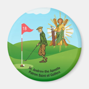 St. Andrew och Dapper Male Golfer Magnet