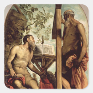 St. Andrew och St. Jerome Fyrkantigt Klistermärke
