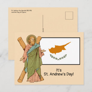 St. Andrew (RLS 01) med Flagga av Cyperns helgdag Vykort
