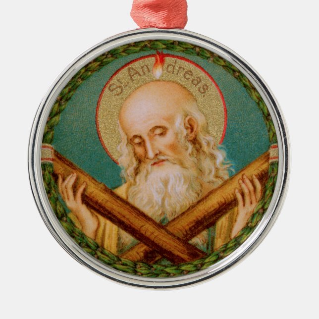 St. Andrew the Apostle (JMAS 02) Round Julgransprydnad Metall (Framsidan)