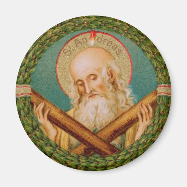 St. Andrew the Apostle (JMAS 02) Round Magnet (Framsidan)