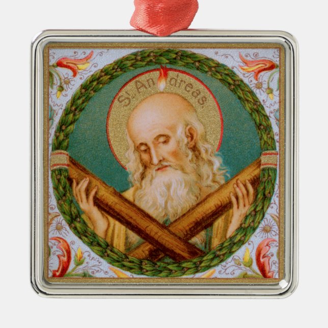 St. Andrew the Apostle (JMAS 02) Square Julgransprydnad Metall (Framsidan)