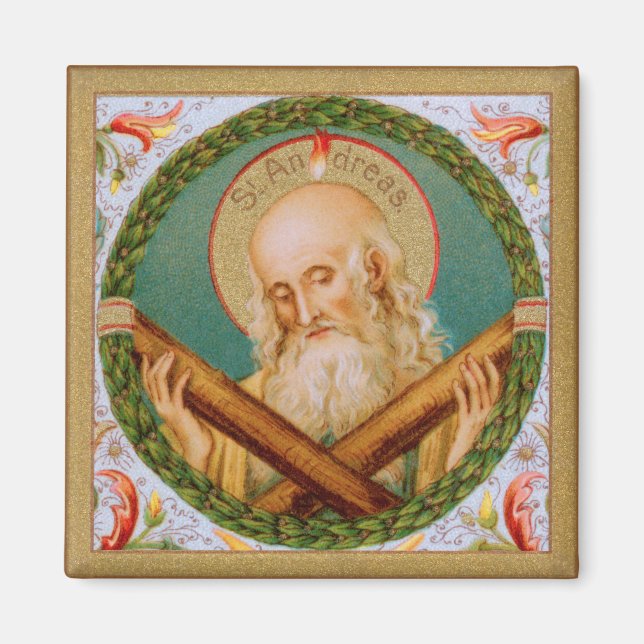 St. Andrew the Apostle (JMAS 02) Square Magnet (Framsidan)