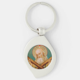 St. Andrew the Apostle (JMAS 02) Swirl Metall Silverfärgad Nyckelring