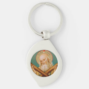 St. Andrew the Apostle (JMAS 02) Swirl Metall Silverfärgad Nyckelring