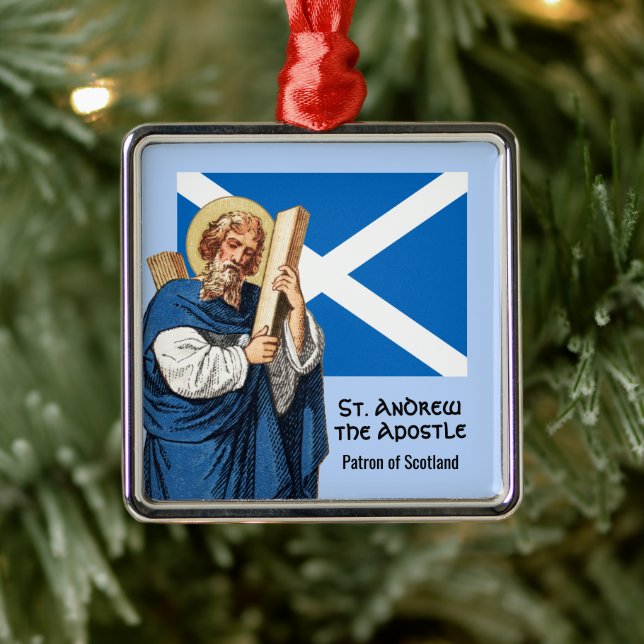 St. Andrew the Apostle och Skottlands Flagga Julgransprydnad Metall (Träd)