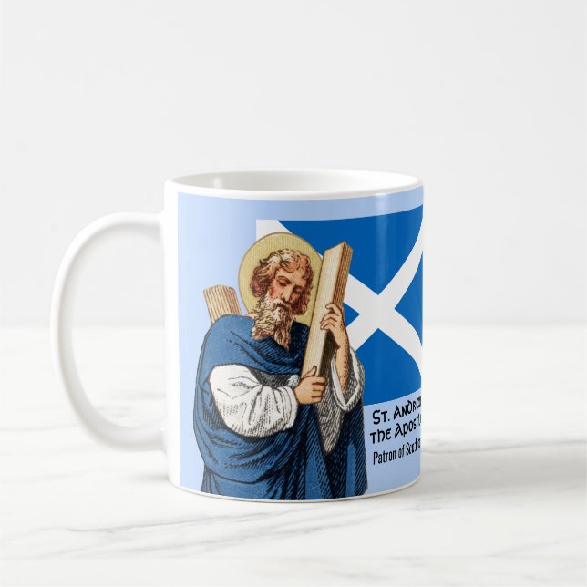 St. Andrew the Apostle och Skottlands Flagga Kaffemugg (Vänster)