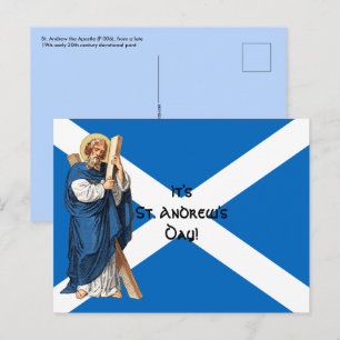 St. Andrew the Apostle och Skottlands Flagga Vykort