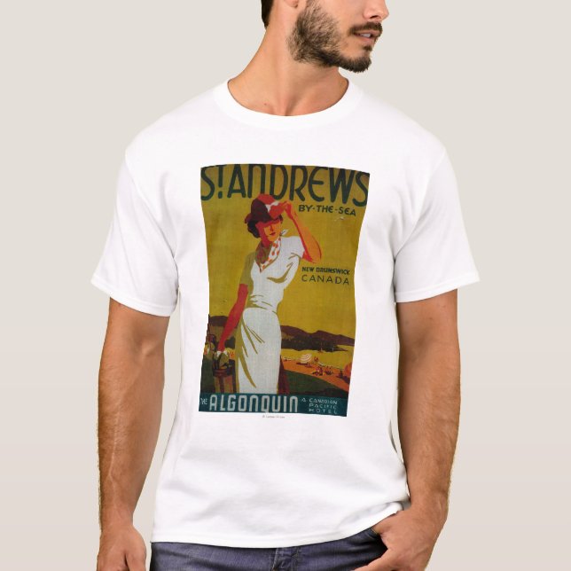 St Andrews Algonquinvintage PosterEurope T Shirt (Framsida)