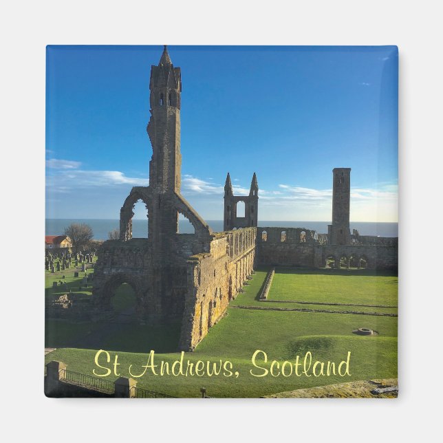 St Andrews Scotland Cathedral Ruins Photo Magnet (Framsidan)