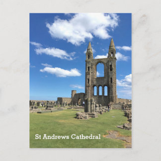 St Andrews Scotland Cathedral Ruins Torn i Sol Vykort