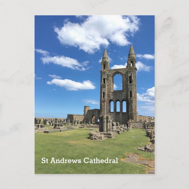 St Andrews Scotland Cathedral Ruins Torn i Sol Vykort (Framsida)