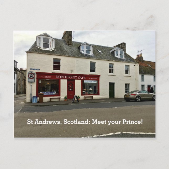 St Andrews Scotland "Meet Your Prince" Cafe Window Vykort (Framsida)