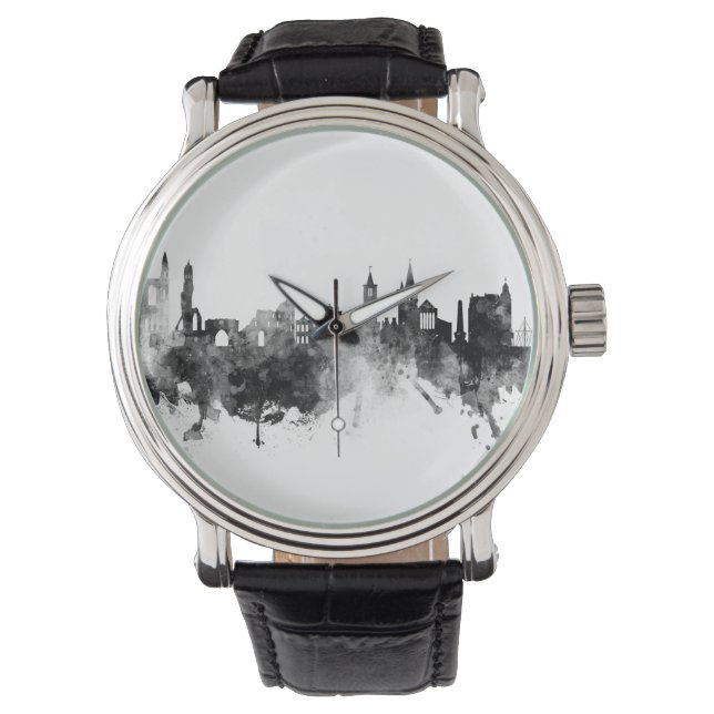 St Andrews Scotland Skyline Black White Armbandsur (Framsida)