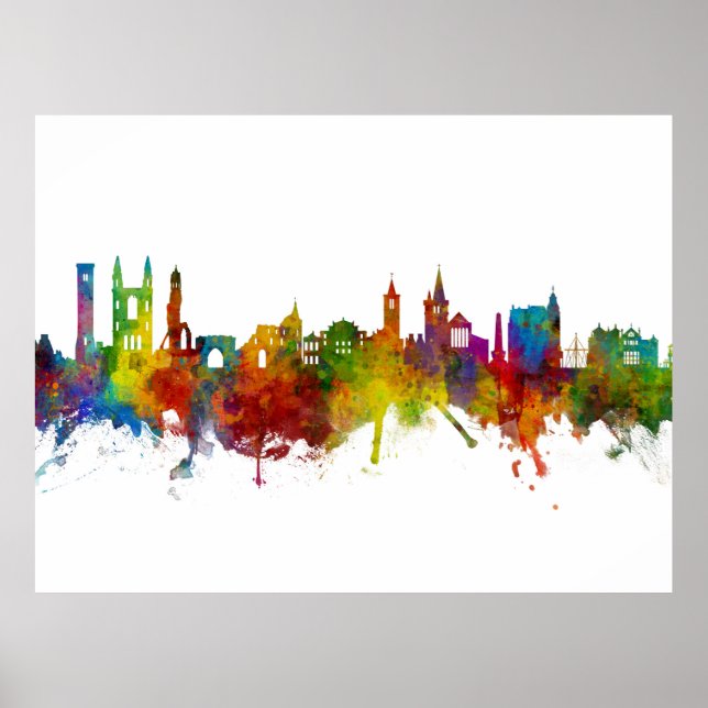St Andrews Scotland Skyline Poster (Framsidan)