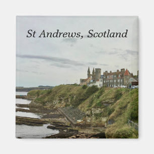 St Andrews Scotland Town Skyline View från Castle Magnet