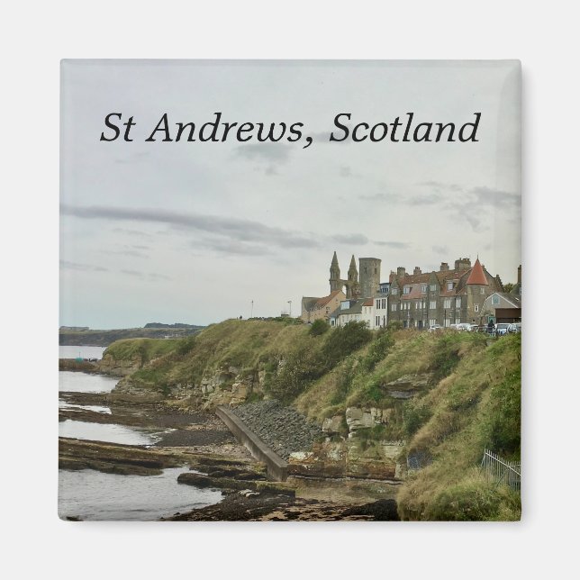 St Andrews Scotland Town Skyline View från Castle Magnet (Framsidan)