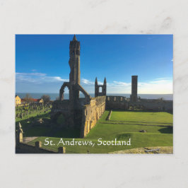 St. Andrews, Skottland, Cathedral Ruins i Sol Vykort
