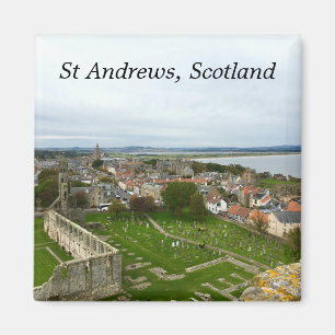 St Andrews Town Aerial View från Cathedral Torn Magnet