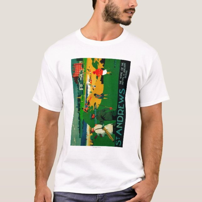 St Andrews vintage PosterEurope Tee (Framsida)