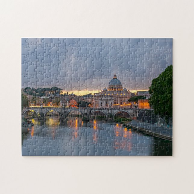 St. Angelo Bridge, St. Peter's Basilica, Rom Pussel (Horisontell)