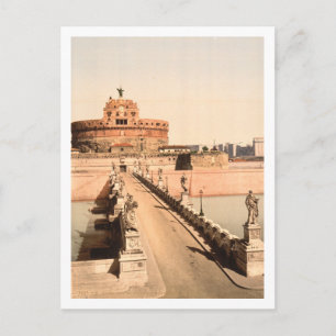St Angelo Castle and Bridge, Rom, Lazio Italien Vykort