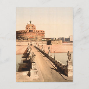 St Angelo Castle and Bridge, Rom, Lazio Italien Vykort