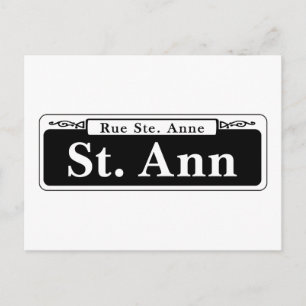 St. Ann St., New Orleans Street Sign Vykort