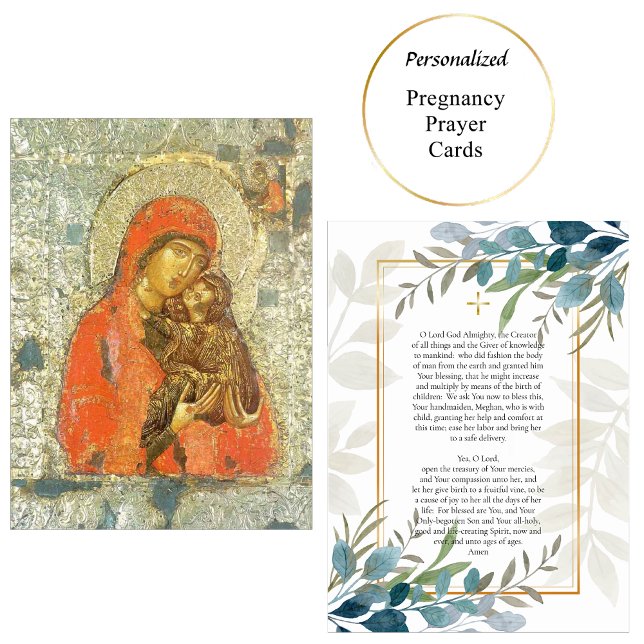 St. Anna och Theotokos Gravid Prayer Card Placeringskort (Skapare uppladdad)