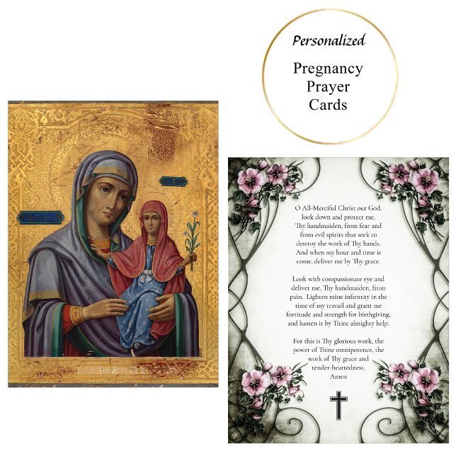 St. Anna och Theotokos Gravid Prayer Card Placeringskort (Skapare uppladdad)