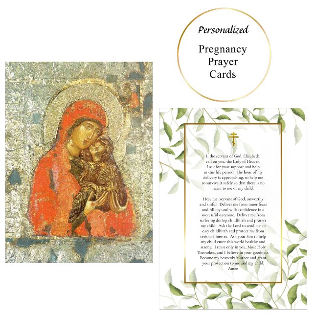 St. Anna och Theotokos Gravid Prayer Card Placeringskort (Skapare uppladdad)