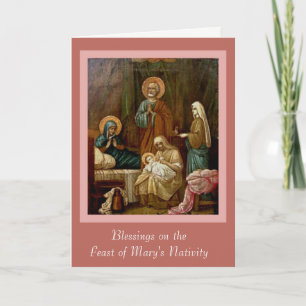 St Anne Joachim Nativity av det jungfruliga Mary Helgkort