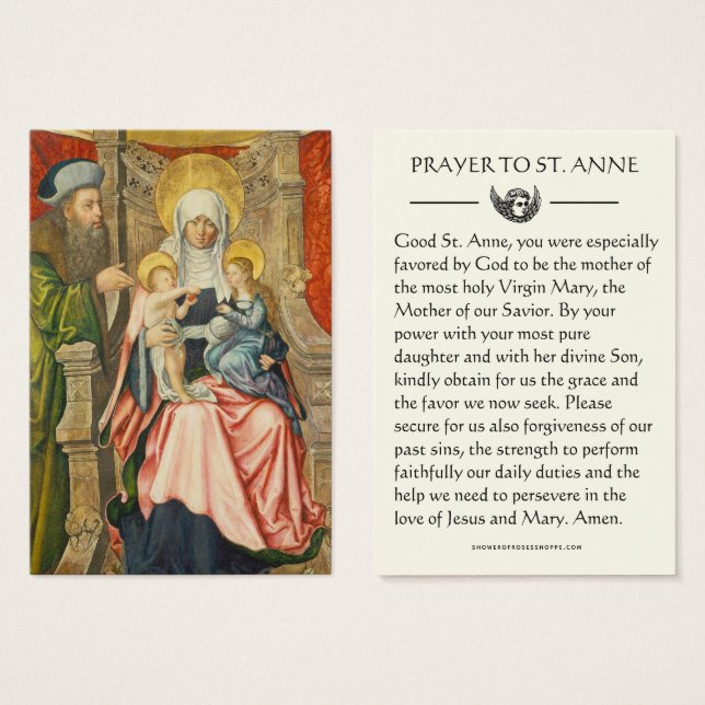 St. Anne Joachim Virgin Mary Jesus Prayer Visitkort (Framsida & baksida)