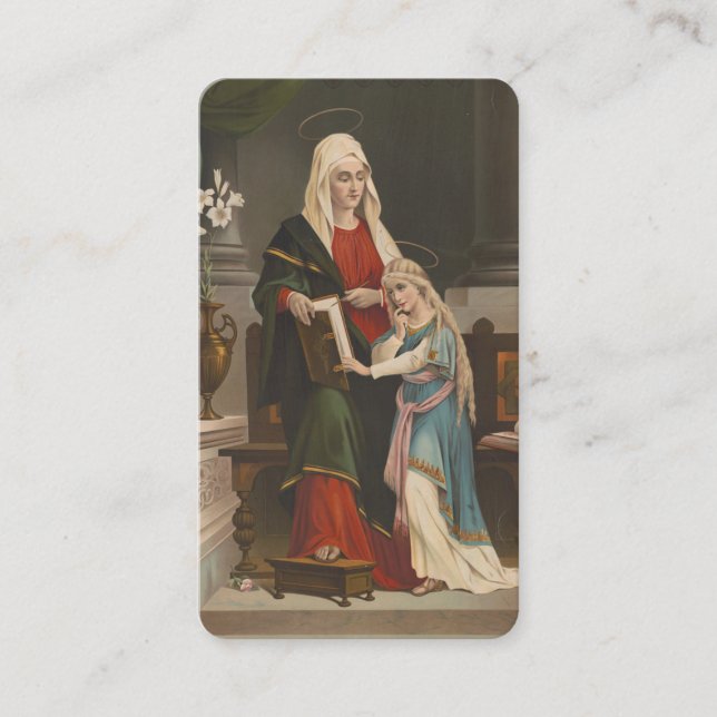 St. Anne med Blsed Virgin Mary Catholic Prayer Placeringskort (Framsida)