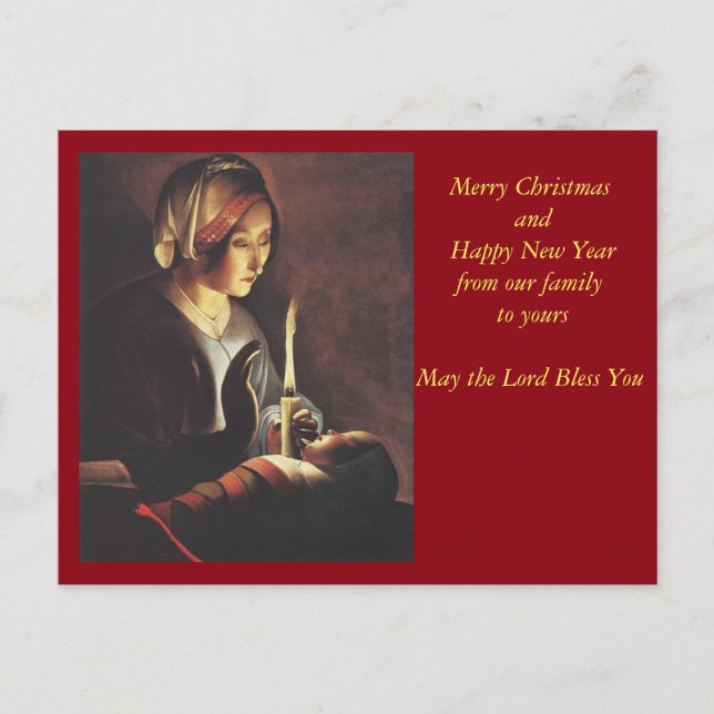 St. Anne med Kristus Child av La Tour Helg Vykort (Framsida)