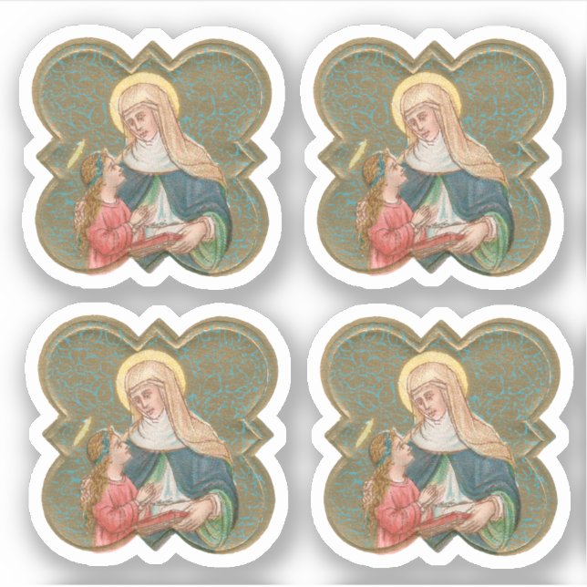 St. Anne och BVM i en Barbed Quatrefoil (BK67) Klistermärken (Framsida)