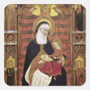 St. Anne och Virgin Fyrkantigt Klistermärke