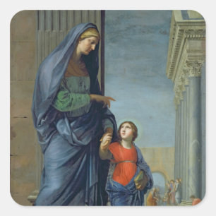 St. Anne som leder Junggin till Temple Fyrkantigt Klistermärke