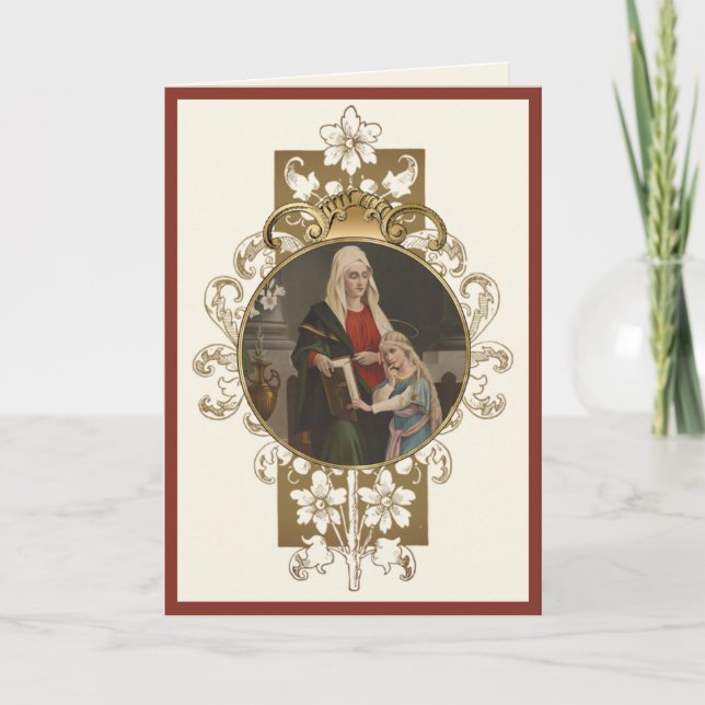 St. Anne Virgin Mary Religiösa Elegant Marian Kort (Framsida)