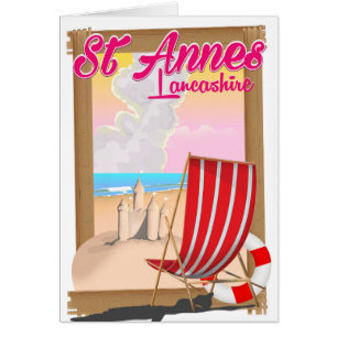 St Annes, reseaffisch på Lancashire-strandaffisch Hälsningskort