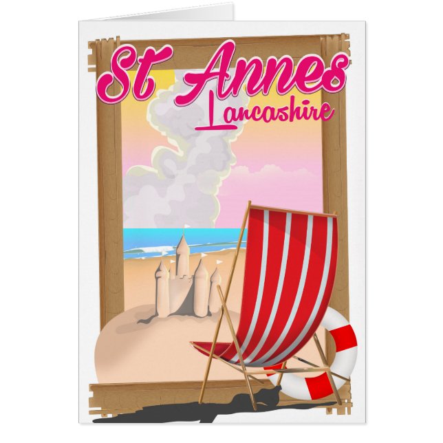 St Annes, reseaffisch på Lancashire-strandaffisch Hälsningskort (Framsidan)