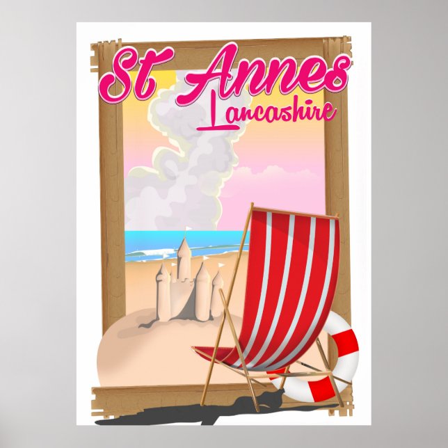 St Annes, reseaffisch på Lancashire-strandaffisch Poster (Framsidan)