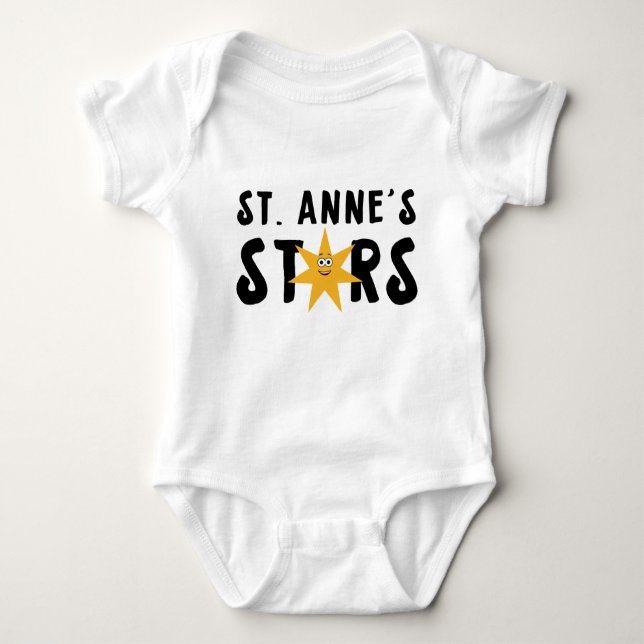 St. Anne's Stars Baby One-Biet T Shirt (Framsida)
