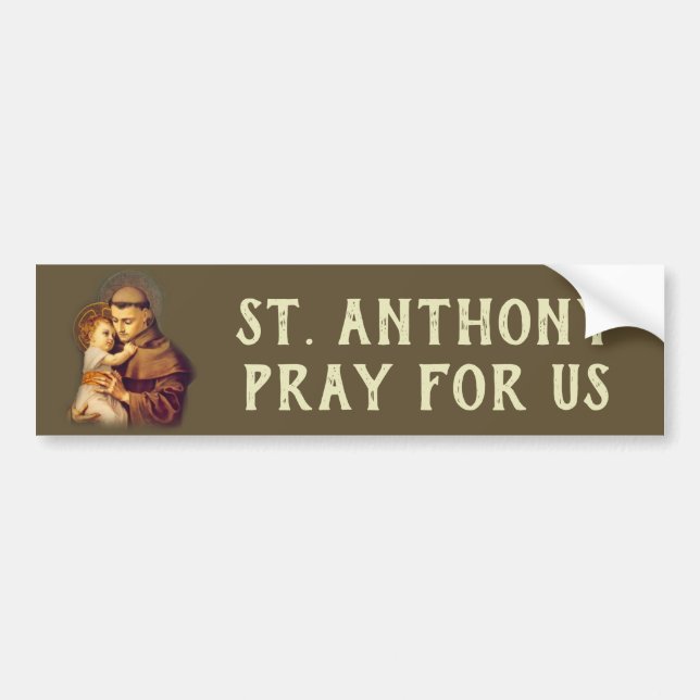 St Anthony av den Padua babyen Jesus Bildekal (Framsidan)